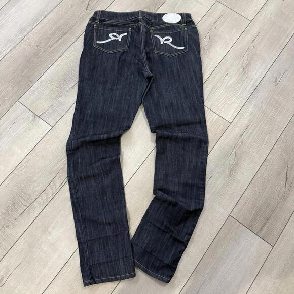 Rocawear Dark Wash Bootcut Jeans Size 11 Women’s Embroidered Stretch Denim Y2K - Picture 1 of 11